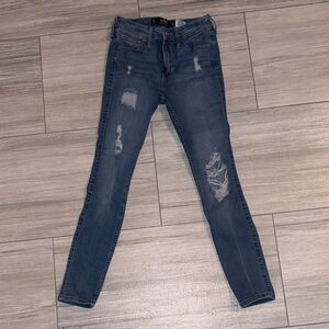 Hollister Distressed Skinny Jeans - Blue